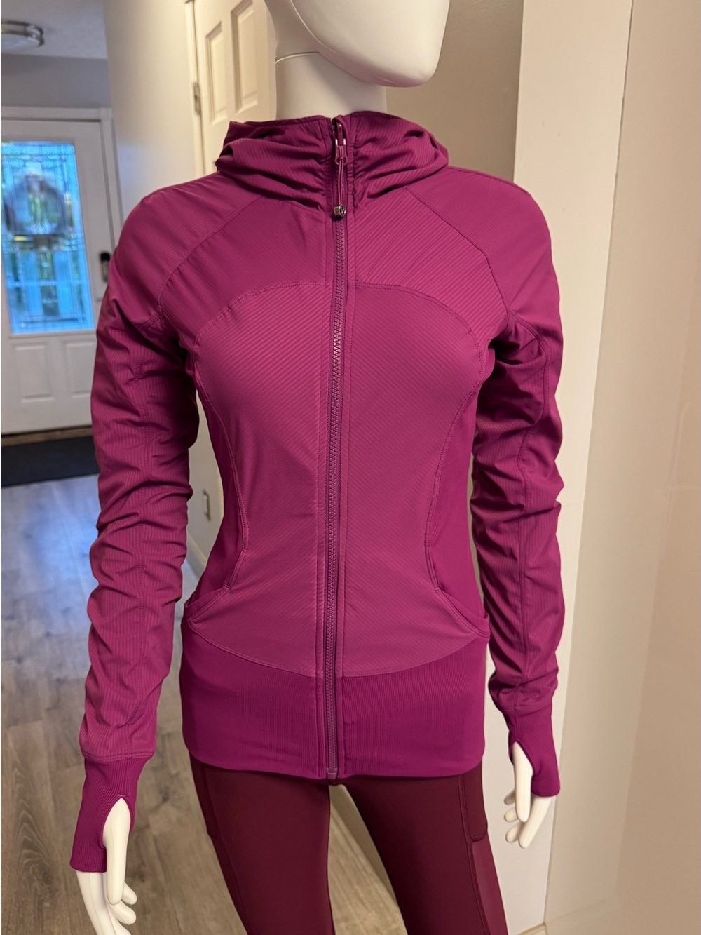Lululemon , Women’s Magenta Hooded Active Jacket, reversible , Size 6